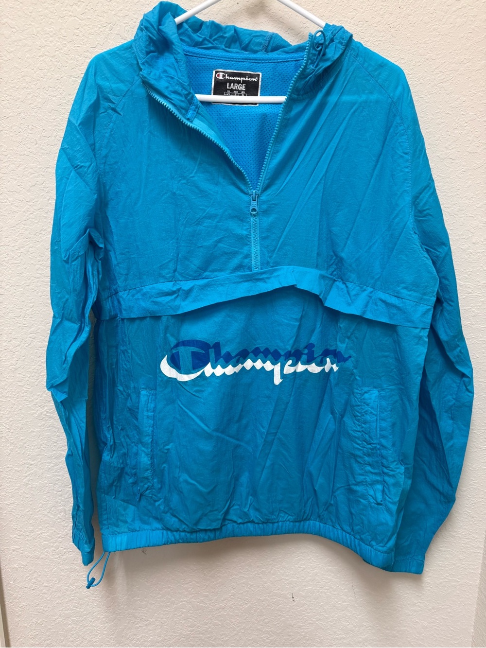 Champion Men’s Bright Teal Half-Zip Swim Hoodie